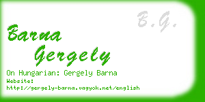 barna gergely business card